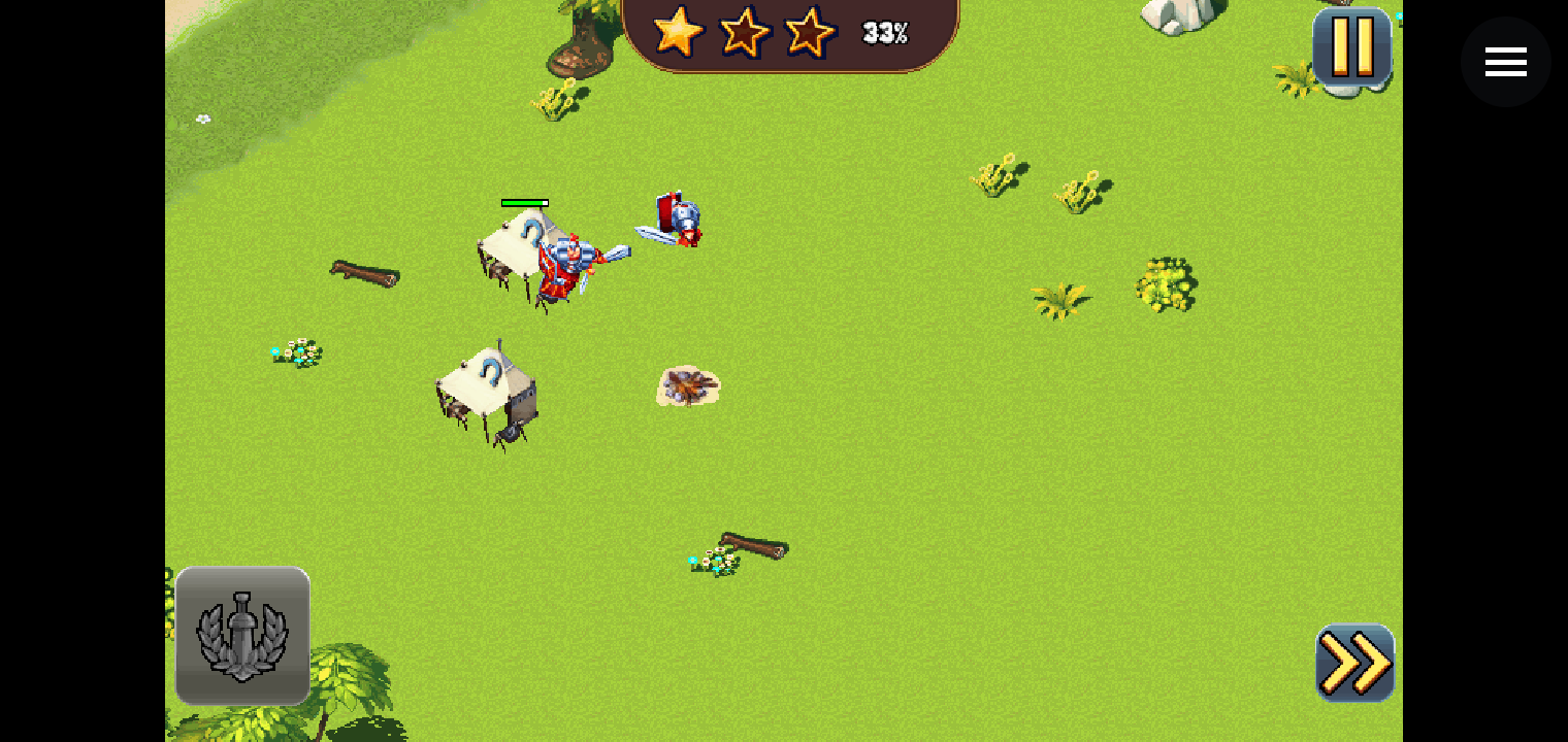Total Conquest battle in the JavaPlay Android app, played in landscape with touch